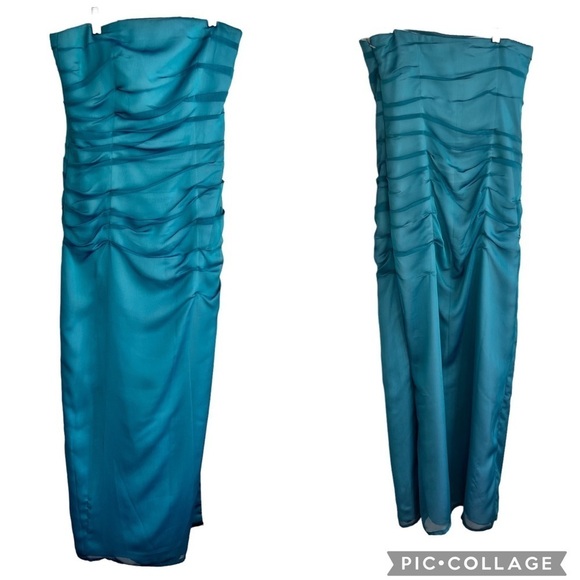 Kay Unger Ruched Column Strapless Dress Size 6 Whimsy Y2K - Picture 1 of 15
